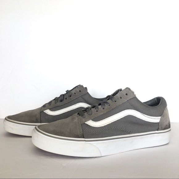 Vans Other - Vans Old Skool Authentic Gray White Suede Canvas Men Shoes 8.5